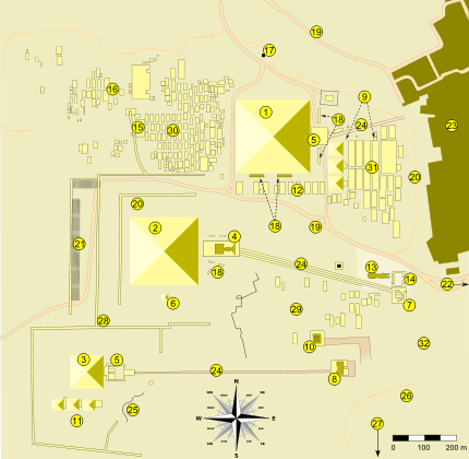 Giza pyramid complex (multilingual map).svg